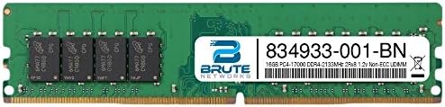 Brute Networks 834933-001-BN - 16GB PC4-17000 DDR4-2133MHz 2Rx8 1.2v Non-ECC UDIMM (Equivalent to OEM PN # 834933-001)