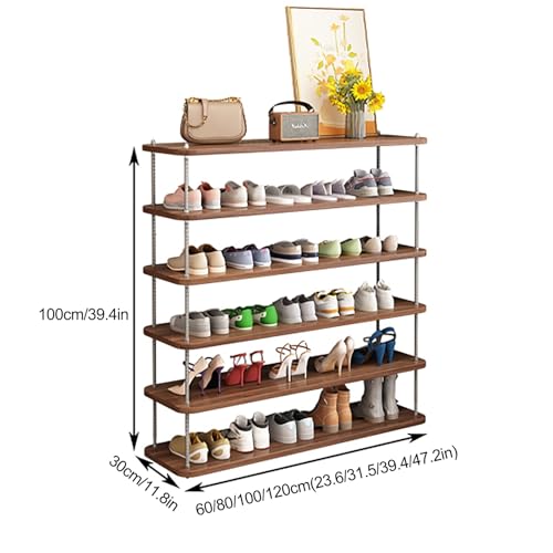 Étagère à chaussures robuste à 6 niveaux blanc de 60 cm