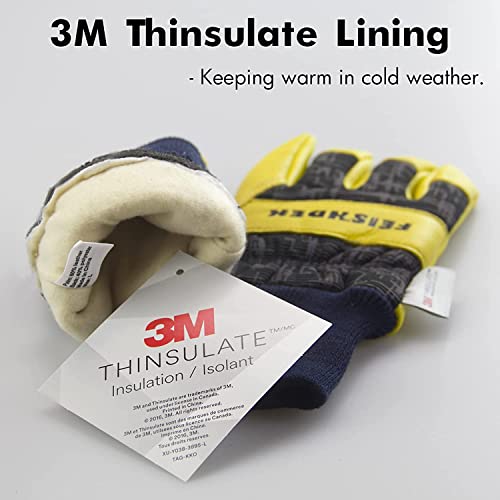 Foto von FEISHDEK 3M Kinder Handschuhe Winter Thermo für Eishockey Snowboard Ski, Winter Arbeitshandschuhe Kinder Color Atmungsaktives Leder Outdoor Schnee Jungen Und MäDchen