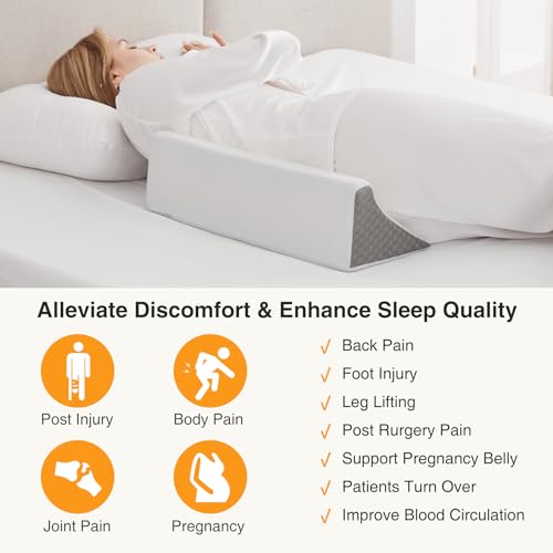 Ruqmuis Side Wedge Pillow For Sleeping, Versatile Bed Wedge Back Pillow For Pregnancy, Back Pain, Leg Elevation And Side Sleepers, Memory Foam Body Positioner With Cover thumb #4