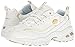 Skechers Sport Women's D'Lites Memory Foam Lace-up Sneaker,White/Gold,7 M US