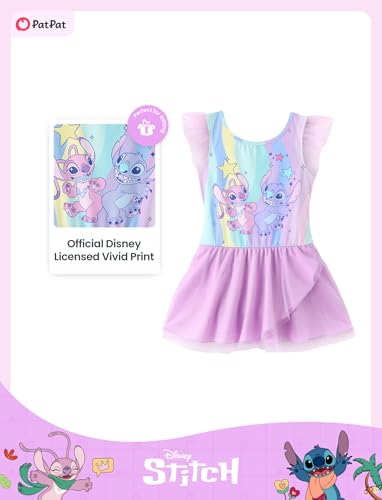 Image of Disney Frozen Elsa Princess Stitch Minnie Girls Ballet Leotards Ruffle Sleeve Shiny Leotard Dance Dress Ballerina Outfit 2-9Y