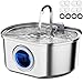 Cat Water Fountain Stainless Steel: 108oz/3.2L Cat Fountain for Drinking- Pet Water Fountain Inside - Automatic Dog Watering Dispenser Bowl - Pet Feeding & Watering Supplies - Water Level Window
