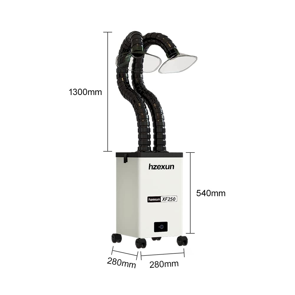 Lötrauchabsaugung Lötrauchabsorber Doppelrohre Absaugung Löten Lötrauch Lötdampfabsaugung Tragbar Dreischichtfiltration 220V