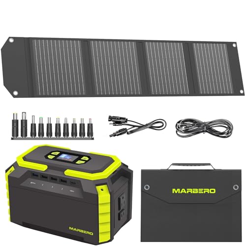 MARBERO 222Wh Portable Power Station with 100W Portable Solar Panel Set