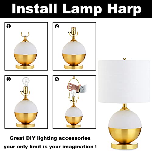 Qc BRASS-860248 8 Inch Lamp Harp - 2 Set, Detachable Lamp Shade Holder For Table And Floor Lamps, Heavy Duty Lamp Shade Bracket thumb #4