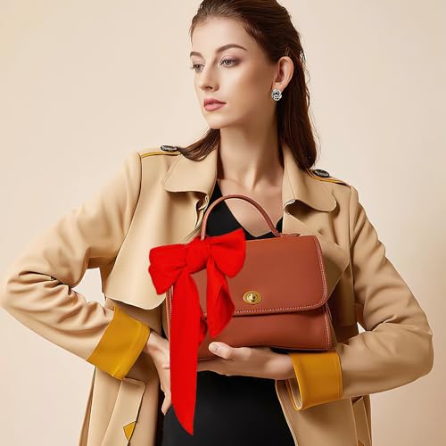 Silk Scarf for Women - Red Satin Neck and Hair Accessory3