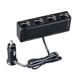 セイワ(SEIWA) 車内用品 シガーソケット増設分配器 ソケット4連 コードタイプ F317 プラグ抜け防止 12V/24V車対応 出力7A 約1m