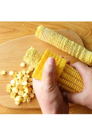 Image of Sweet Corn Cutter with Stainless Steel Blade, Corn Chopper for Kitchen, Durable & Unbreakable Corn Cutter Multicolor (Pack of 1)