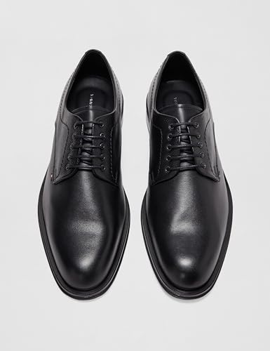 Tommy Hilfiger Herren Derby Schuhe Corporate aus Leder, Schwarz (Black), 40 – Ansicht 7