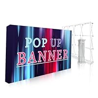 Custom Trade Show Backdrop Stand 7.5x7.5FT Personalised Pop up Backdrop Display Stand Portable Aluminum Display Backdrop with Collapsible Frame and Banner for Trade Show Exhibition Booth Business