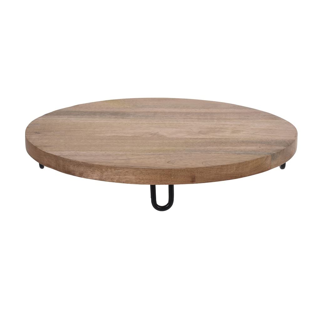Natural Mango Wood Log Slice 40cm Large Tree Slice Centerpiece Stand