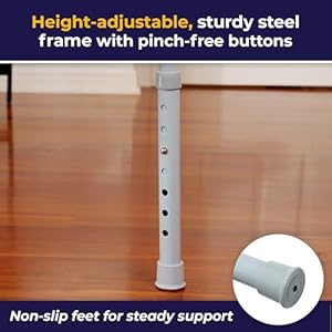 Drive Medical 11148-1 Folding Steel Bedside Commode Chair, Portable Toilet, Supports Individuals Weighing Up To 350 Lbs, with 7.5 Qt. Bucket and 13.5 Inch Seat, Grey Drive Medical 11148 1 Folding Steel Bedside Commode Chair Portable Toilet Supports Individuals Weighing Up To 350 Lbs with 75 Qt Bucket and 135 Inch Seat Grey