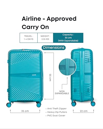 Image of CRUISE Velocity 20 Inch Travel Trolley Bags (Small) | Hard Shell Expandable Suitcases with 8 Spinner Wheels | Cabin and Check-in Lightweight Luggage Bag | TSA Lock | Adjustable Handle (Set of 1)
