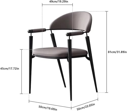 Miniatura 3 de Sillas de comedor, Modernas sillas de comedor de cuero sintético conjunto con brazos asientos de cocina,Sillas para comedor