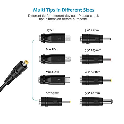 Replacement AC/DC Adapter 5V 1A 2A 2.5A 3A Power Adapter Charger w/ 8 Tips for USB Hub, TV Box, LED Pixel Light, Tablet, Camera, BT Speaker, GPS, Toys, Webcam, Router and More 5V Electronics