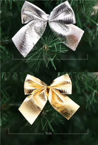 14 Pieces Christmas Wire Wreath Frame(10Inch), ENLAYER Metal Wreath Frame Dark Green Wire Round Wreath with 12 Golden Bow Tie,12 Silver Bow Tie,1 Wire Pliers and 115FT 22 Gauge Paddle Wire for Crafts - Thumbnail 5