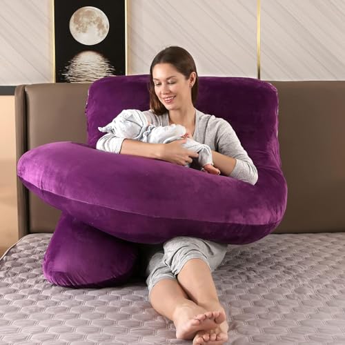 Image of Pregnancy Pillows for Sleeping,Full Body Pillow for Pregnancy Women with Removable Cover,Support for Back,HIPS,Legs,Belly,Must Have Maternity Pillow