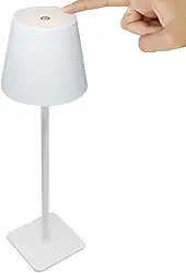 Luminária Abajur Mesa Led Touch Dimerizável S/Fio Portátil Recarregável Lâmpada 3 Toque Branco Quente Neutro Frio (Branco)