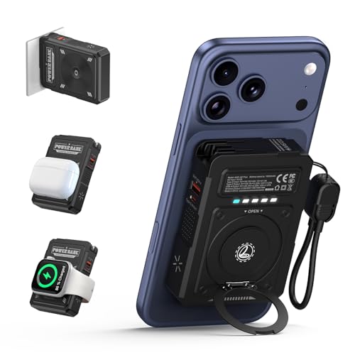 ummz for Magsafe Battery Pack 10000mAh,5-in-1 Magnetic Portable Charger with Wall Plug, Wireless Power Bank for Apple Watch,22.5W Fast Charging PowerBank for iPhone 17 Pro Max/16/15/14/13/12 Mini