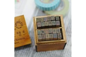 Korean Alphabet (Hangul) Rubber Stamp Letters DIY Gift Box – Vintage Antique Finish