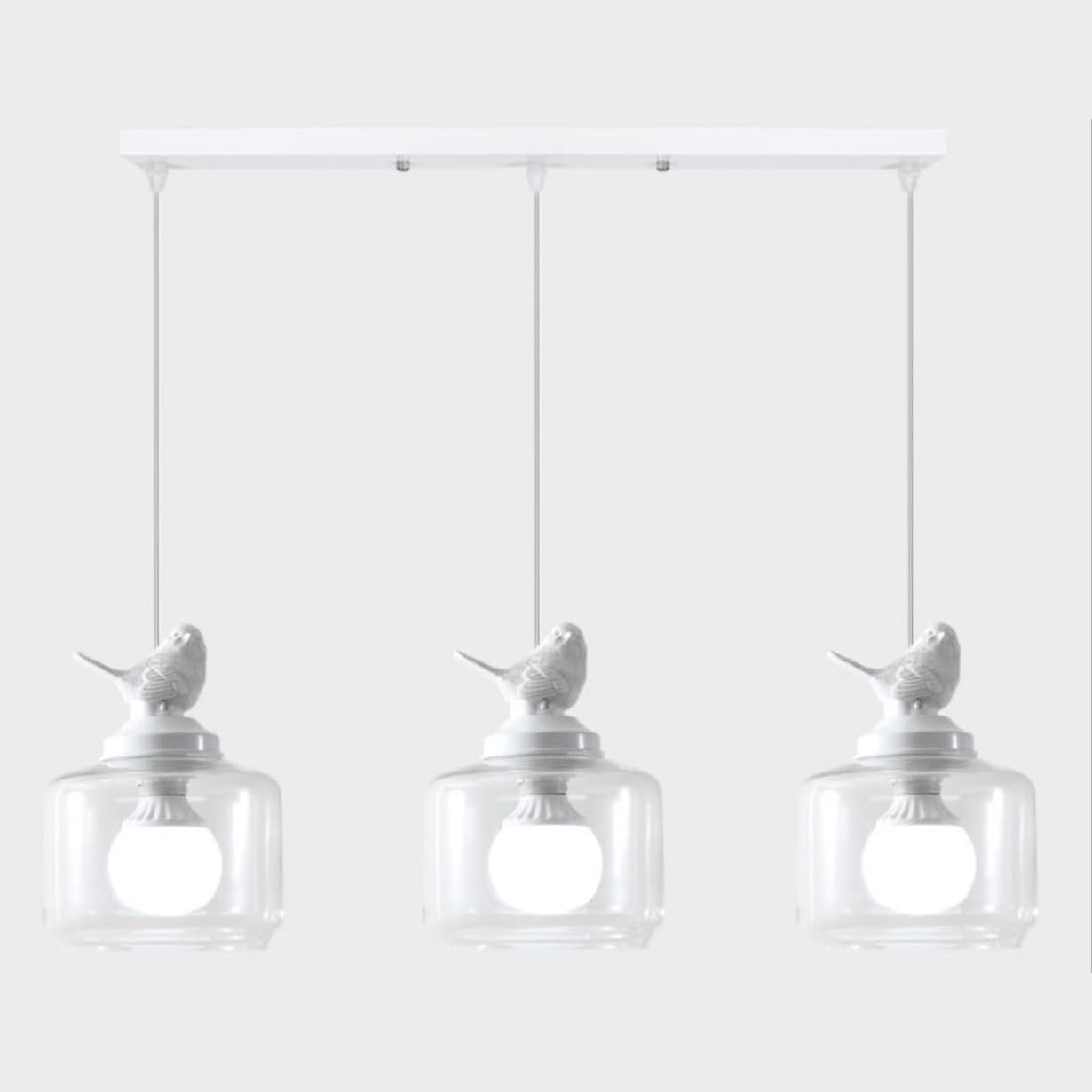 Lámpara de techo de vidrio transparente con tres luces nórdica 8