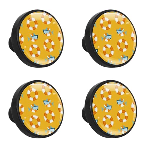 NUEAHEDN 4 PCS Watermelon Ice Cream Cabinet Knobs, Bathroom Drawer Pulls Handles, Round Dresser Knobs Door Knobs for Kitchen Cupboard Nursery Wardrobes