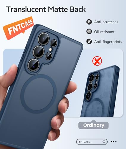 Image of FNTCASE for Samsung Galaxy S24 Ultra Case: [Fit for Magsafe] [Full Camera Protection] Translucent Matte Cases with [Screen Protector] Military Grade Shockproof Protective Phone Cover