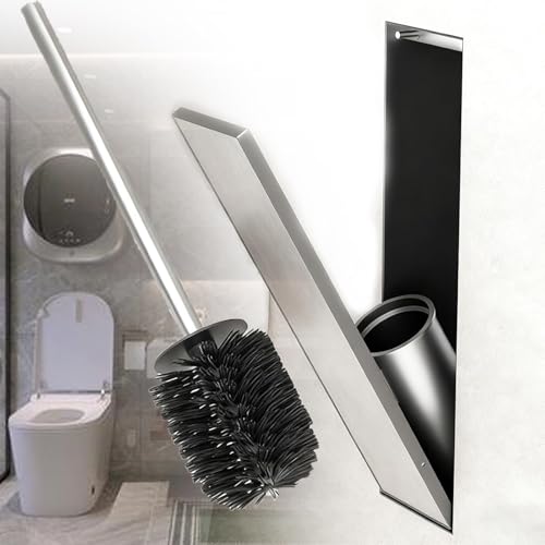 Atwynd Escobillero Empotrado, Escobillero Oculto, Nicho de Ducha con Cierre Elástico, Diseño Invisible, Fácil de Limpiar y Ahorra Espacio, para Reformas de Baños Hoteles