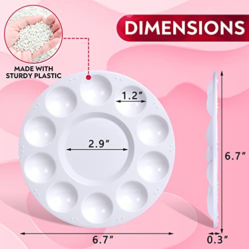 Drawlish Paint Pallet Set Of 8 Paint Trays, Round Washable Paint Palette Canvas Paint, Acrylic Paint, Watercolor, Art Projects Kids & Students Made Durable Plastic, White (Dlplppt8Whg110) #TOP1