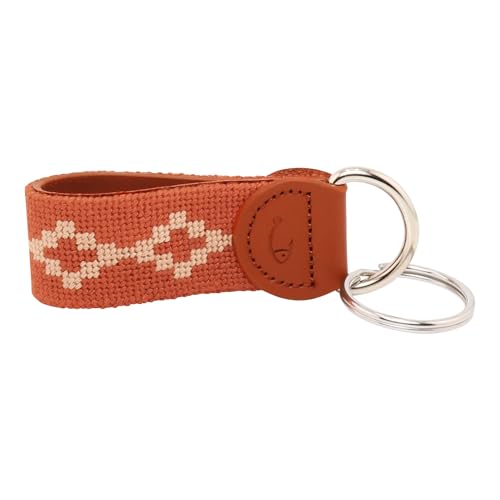 Image of Leather Hand-Stitched Needlepoint Key Fob or Key Chain