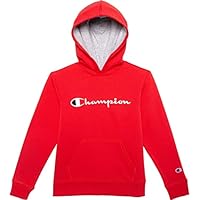 Champion Kids Clothes Sweatshirts Youth Heritage Fleece Pull On Hoody Sweatshirt with Hood (Medium, Scarlet)