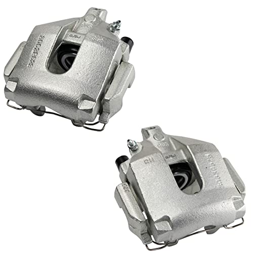 Image of TRQ Rear Brake Caliper Set Zinc Coated Brackets Hardware Compatible with 2003-2014 Volvo XC90