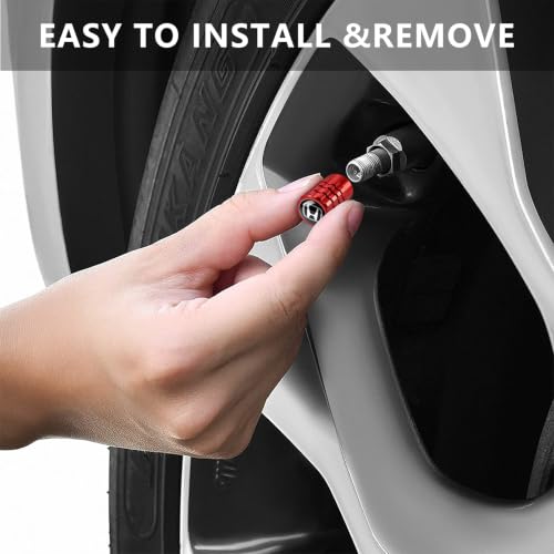 Image of Tire Valve Stem Caps for Honda Series Metal Car Wheel Air caps Auto Valve Stem Caps Accessories 4 Pcs Red