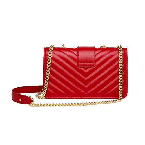 Chrysansmile Genuine Leather Crossbody Bags Quilted Clutch Purses for Women Trendy Small Shoulder Handbags with Chain4