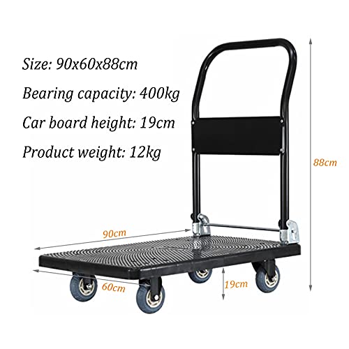 Diable à plateforme pliable 300 kg avec roues silencieuses pour manutention - 3
