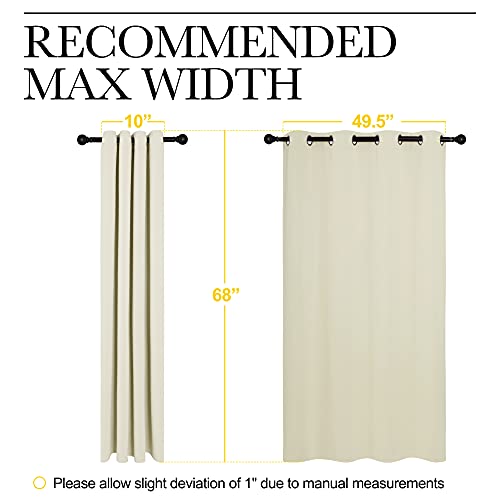 Image of NICETOWN Room Darkening Curtain Panels for Cafe, Thermal Insulated Grommet Room Darkening Draperies /Drapes for Window (Beige, 2 Panels, W55 x L68 -inch)