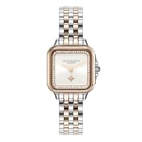Olivia Burton Women's Grosvenor Two Tone Stainless Steel Quartz Basic Slim Watch, 24000125, Silver White, 28 mm