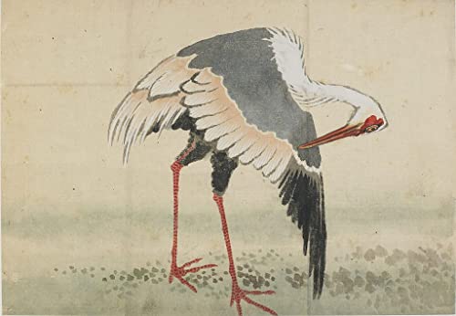 Peinture sur toile Grue Katsushika Hokusai SERENDIPITP style nordique pour chambre 60x90cm