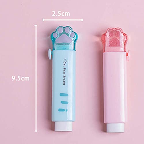 4Pcs Eraser Pencil Eraser Cat Paw Shaped Retractable Eraser For Students Kids School Supplies Rubber Erasers Easy Error Correction Use At School Homework Writing Office School Stationery Supplies #TOP6