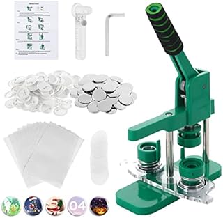 Dyna-Living Button Badge Maker Machine 25mm (0.98in) with Absorbable Mold DIY Pin Button Maker Press Machine Badge Punch Press with 100pcs Button Parts