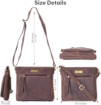 Bolso Bandolera De Cuero Genuino Para Mujer, Estilo