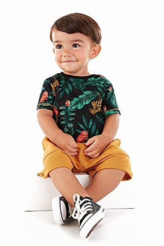 Conjunto para Bebê Body e Bermuda Floral, Up Baby, Bebê Menino, Abstrato 1283, P
