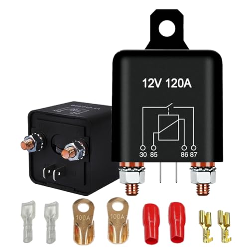 Cotonlake Starter Relay Switch 12v 120A 4 Pin Split Charge Relay Switch 4 Terminal Car Starter On Off Control Relay for Automotive Car Truck RV Camper Boat Marine(1pcs)