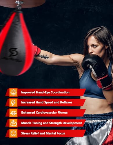 image for SAEEPABUL Speed Bag,Speed Bag for Boxing,PU Leather Reflex Training Pe