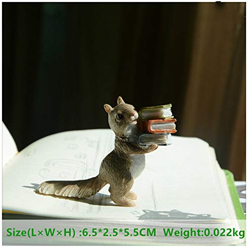 BRTTHYE Cute Animal Squirrel Resin Miniature Figurines Birthday Gift Home Garden Decoration Accessories
