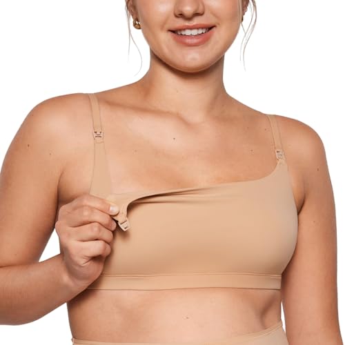INLYRIC Women's Inbarely Soft Nursing Bras Unlined Bralettes Maternity Bra for Breastfeeding Unpadded Comfy Sleep Seamless