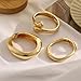 Chunky Gold Bangle Bracelets for Women, 14k Gold Plated Dainty Cuff Stackable Bangles Set, Trendy Bracelet Stack Fashion Jewelry Gifts (07-GOLD)