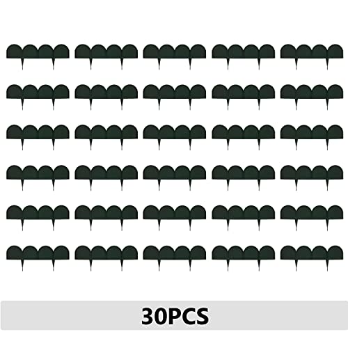 Evelyne Garden Border Edging in Half Round (Semicircle) Arched Design - 30pcs Green Yard Landscaping Fence Liner Lawn Edge Barrier - 40ft. Kit of Decorative Lawn Landscape Panels Elements - Thumbnail 3