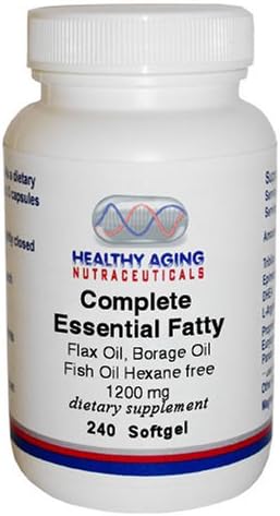Healthy Aging Nutraceuticals Complete Essential Fatty Acids 1200 Mg Flax Oil, Borage Oil, Fish Oil Hexane Free 240 Softgels